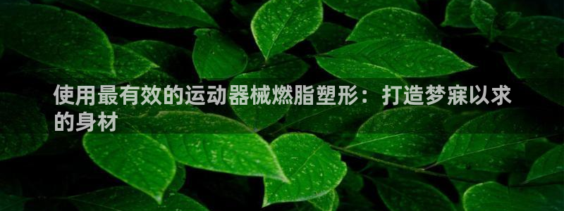 尊龙凯时凯发官网：使用最有效的运动器械燃脂塑形：打造